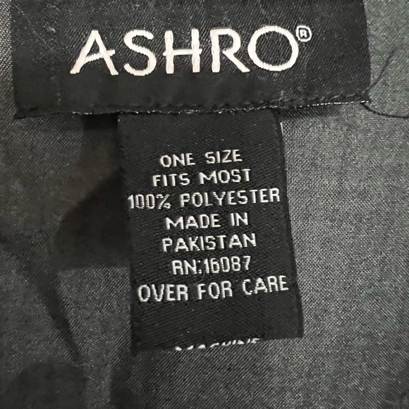 ASHRO Black/Gold Floral Long Caftan. NWT/original packaging. One size fits most! - Picture 7 of 9